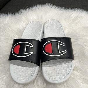 Champion Mens  Black and Red Slide Sandalsñ